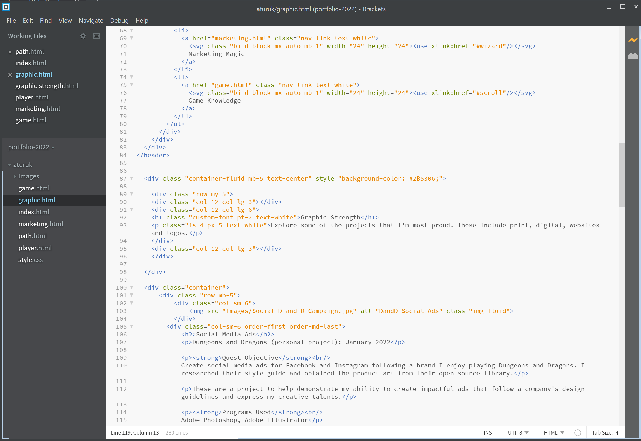 Example of Bootstrap coding in Brackets