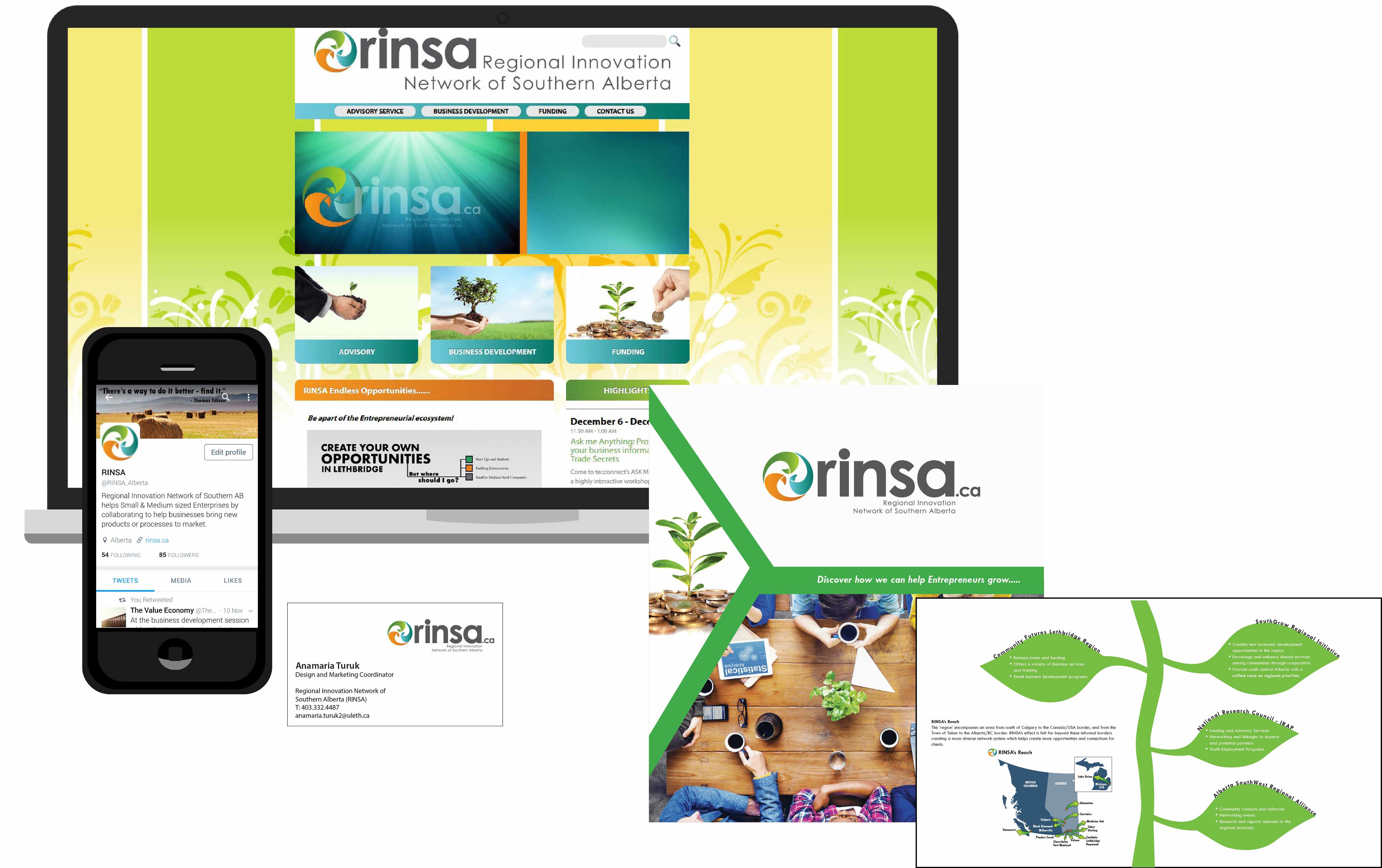 display print, website and social items created for RINSA
